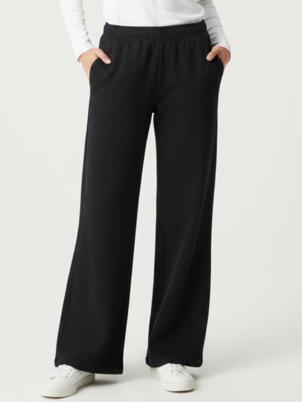 Made in Italy Wide-Leg Black Lounge Pants